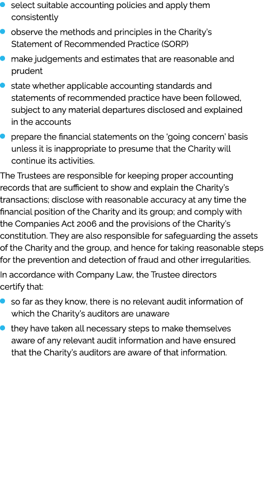 ￼ select suitable accounting policies and apply them consistently ￼ observe the methods and principles in the Charity...