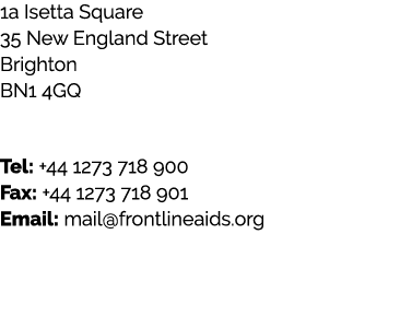 1a Isetta Square 35 New England Street Brighton BN1 4GQ Tel: +44 1273 718 900 Fax: +44 1273 718 901 Email: mail@front...