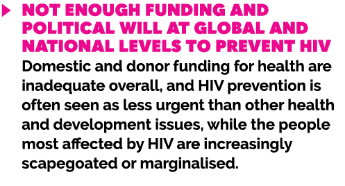￼ Not enough funding and political will at global and national levels to prevent HIV Domestic and donor funding for h...