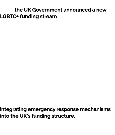 In 2023 a significant advocacy success came when the UK Government announced a new LGBTQ+ funding stream. Since 2021,...