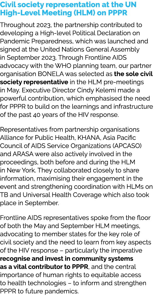 Civil society representation at the UN High Level Meeting (HLM) on PPPR Throughout 2023, the partnership contributed ...