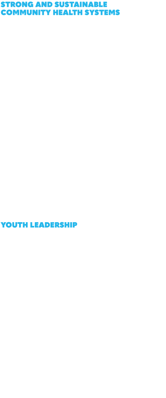 Strong and sustainable community health systems Frontline AIDS will continue to prioritise the integration of HIV and...