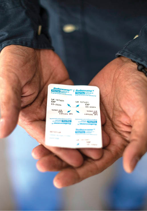 On April 28th, 2023 Tony Abi Dames, 42 years old, holds his medication for this treatment. “I felt like a person again when I was introduced to MENAHRA. I felt that there is someone who is treating me like a normal person, not like a convicted or a user. From my experience, harm reduction is the first step to come back to life. When you start caring about yourself, you start caring about other people. You cannot care about other people if you cannot care about yourself. FRONTLINE AIDS / Diego Ibarra S nchez     