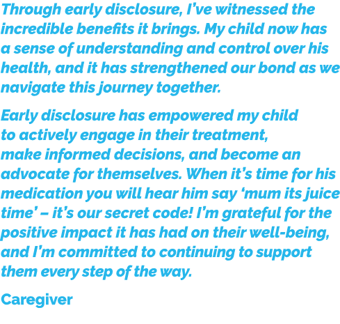 Through early disclosure, I’ve witnessed the incredible benefits it brings. My child now has a sense of understanding...