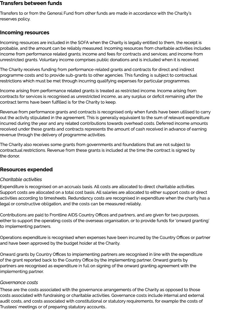 Transfers between funds Transfers to or from the General Fund from other funds are made in accordance with the Charit...