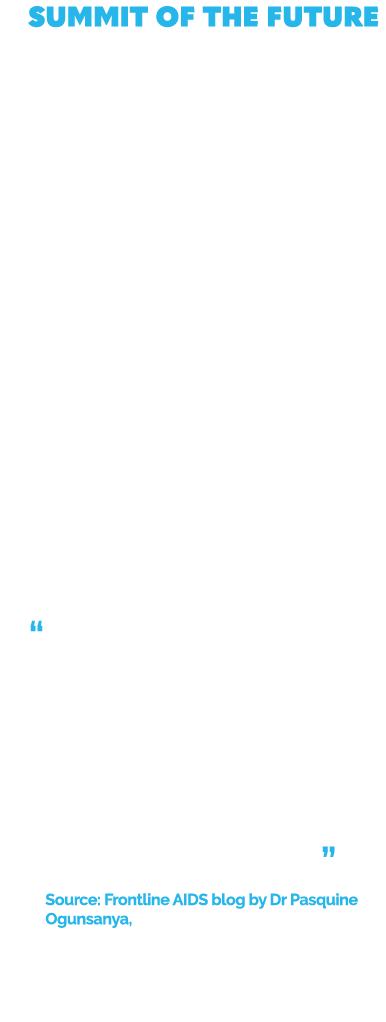 Summit of the Future Frontline AIDS and partners also played an important role this year in shaping a new UN Pact tha...