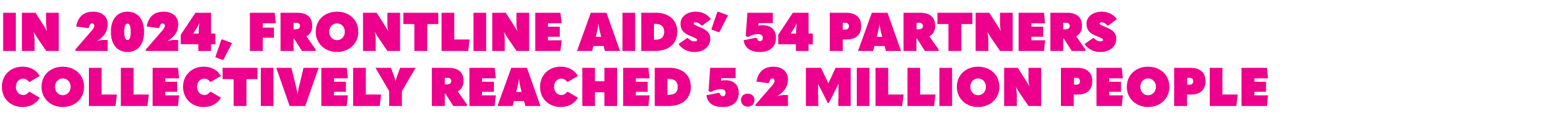 In 2024, Frontline AIDS’ 54 partners collectively reached 5.2 million people