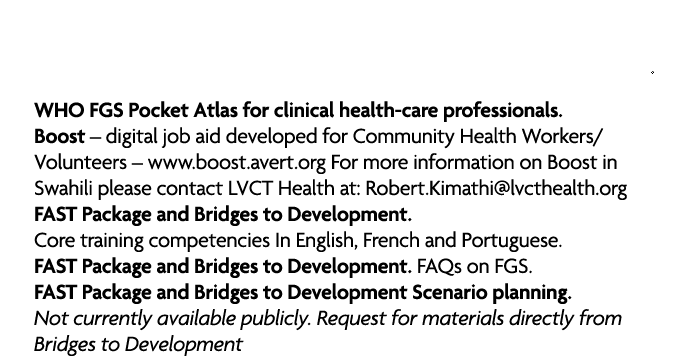 Core Resources This Global Resource relies on some excellent core materials as follows. • WHO FGS Pocket Atlas for cl...