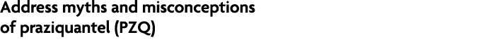 Address myths and misconceptions of praziquantel (PZQ)