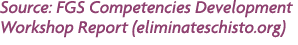 Source: FGS Competencies Development Workshop Report (eliminateschisto.org)