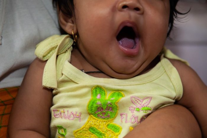 Preeti's baby yawning