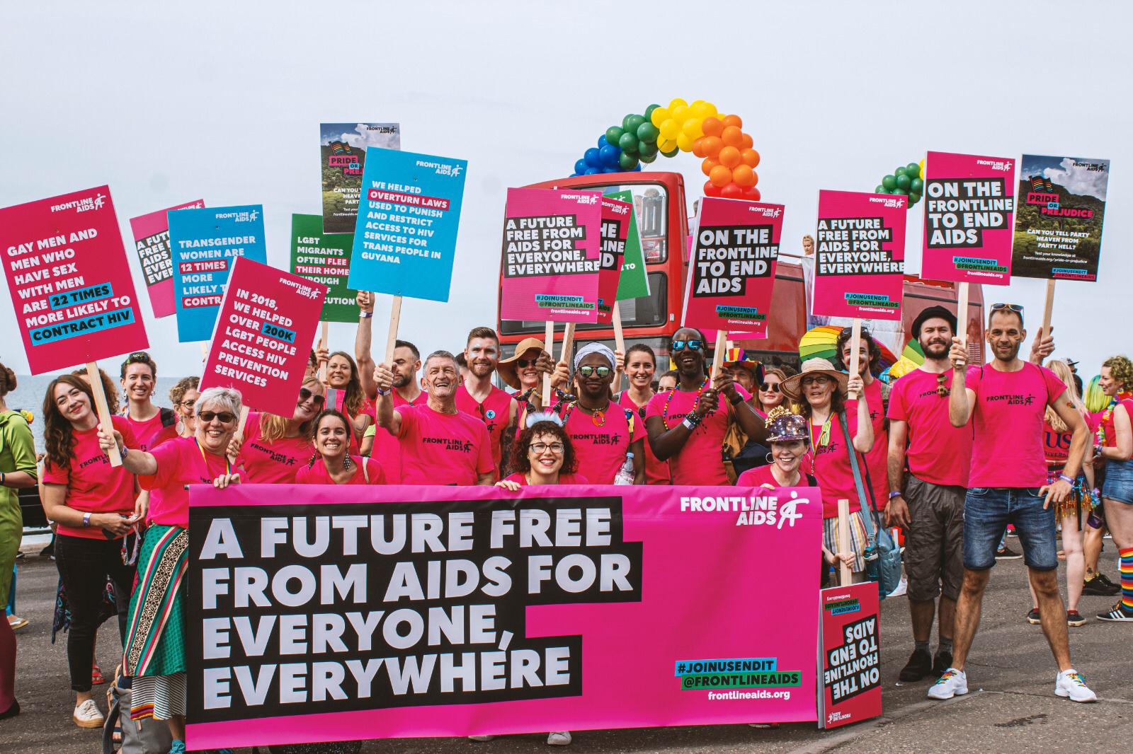 Frontline AIDS colleagues at Brighton Pride