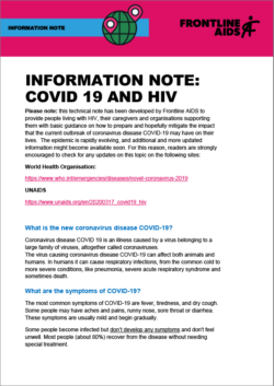 COVID-19 HIV Information Note
