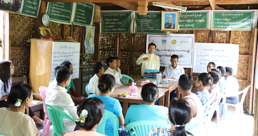 A community dialogue in a village in Myanmar