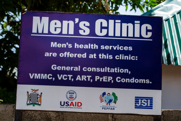 Sign for a men's health clinic