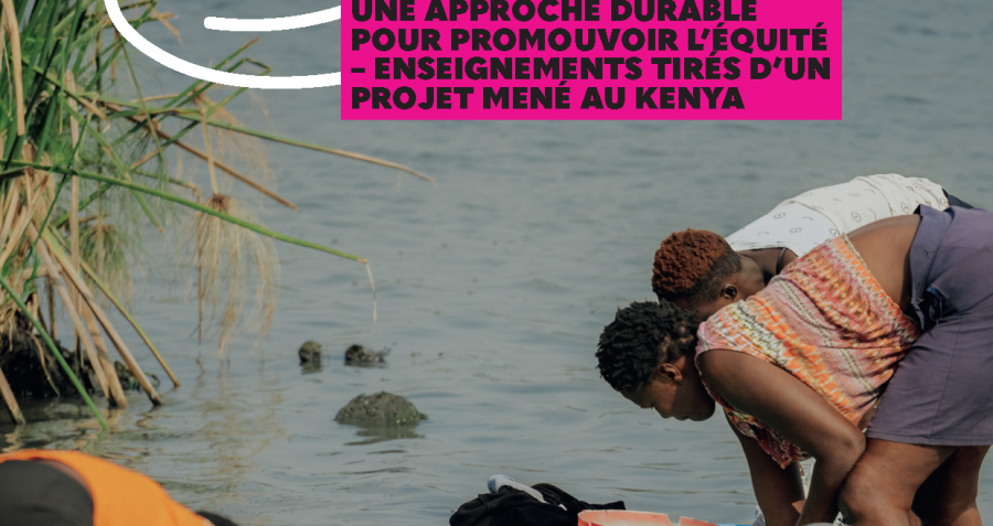 A cover showing women washing clothes in a lake in Homa Bay, Kenya.