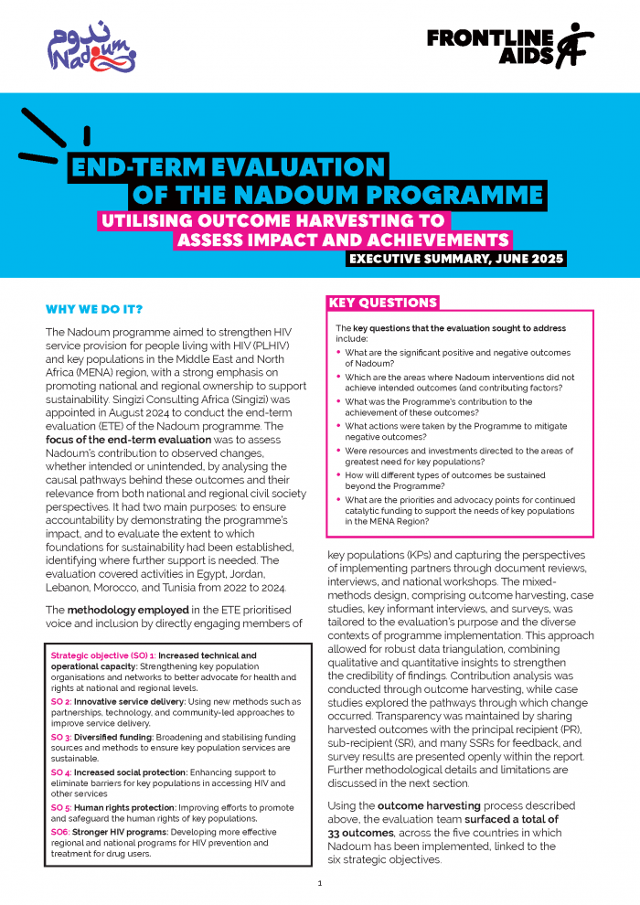 Front cover of the evaluation