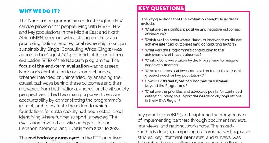 Front cover of the evaluation